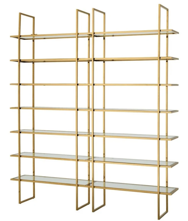 Casa Padrino Luxus Regalschrank Gold 220 x 40 x H. 253 cm - Luxus Qualität