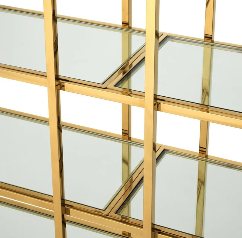 Casa Padrino Luxus Regalschrank Gold 220 x 40 x H. 253 cm - Luxus Qualität