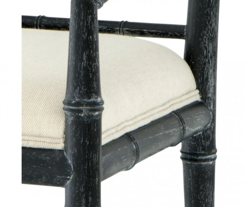 Casa Padrino Luxus Esszimmer Stuhl mit Armlehne Schwarz - Limited Edition