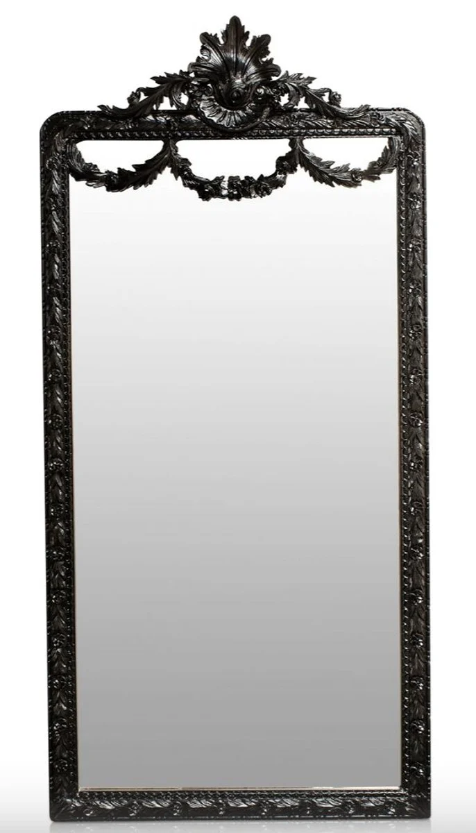 Casa Padrino Barock Spiegel Schwarz 120 x H. 242 cm - Barock Wandspiegel