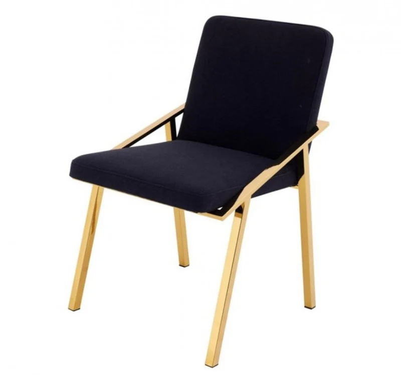 Casa Padrino Luxus Designer Stuhl Schwarz Gold - Luxus Kollektion