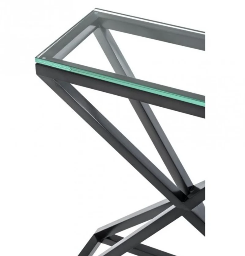 Casa Padrino Luxus Konsole aus rostfreiem Stahl und Glas in Bronze 90 x 30 x H. 82 cm