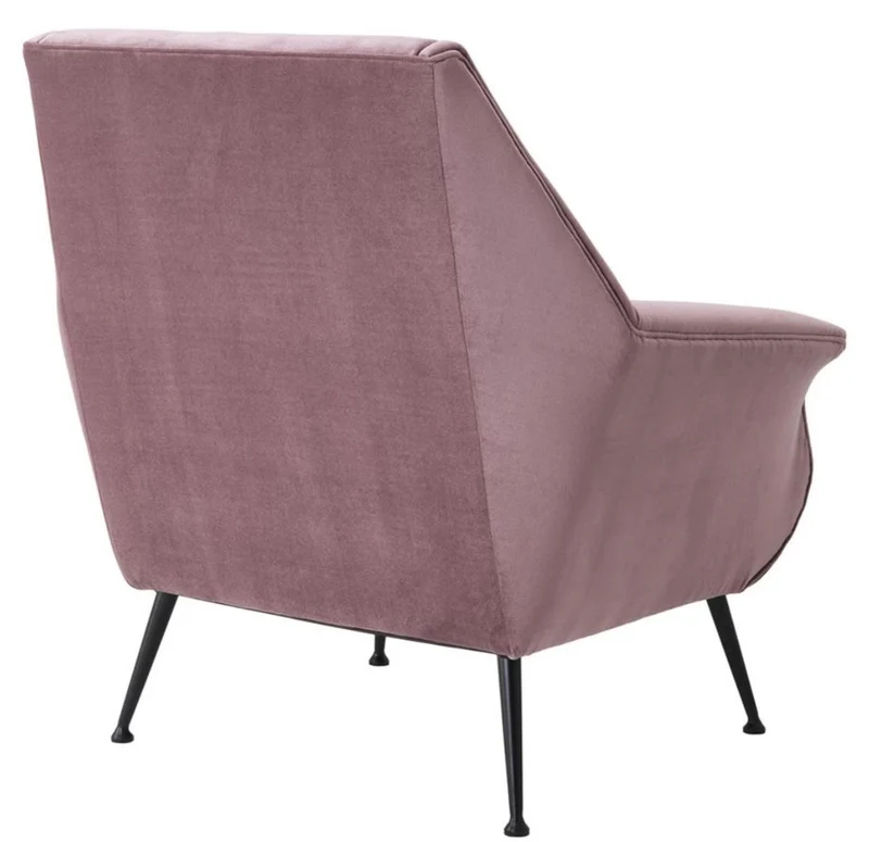 Casa Padrino Luxus Sessel in lila mit schwarzen Beinen 88 x 80 x H. 91 cm - Designer Club Möbel