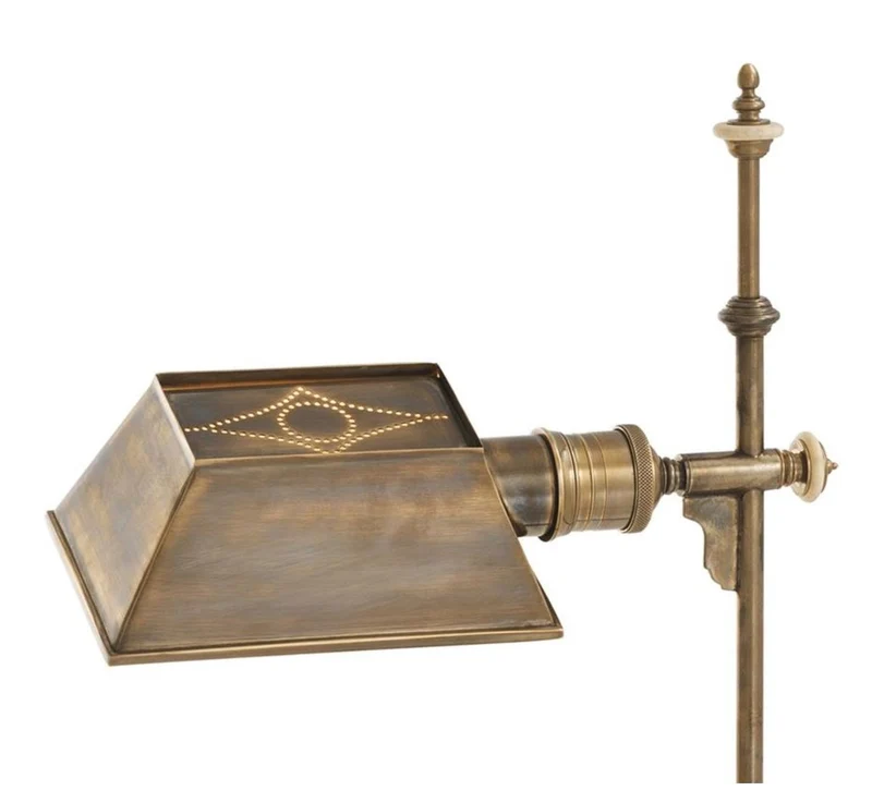 Casa Padrino Luxus Stehleuchte Vintage Messing 21,5 x 20,5 x H. 130 cm - Antikstil Möbel