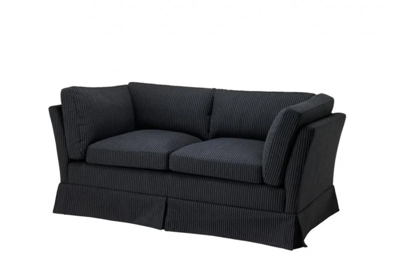 Casa Padrino Luxus Sofa Nadelstreifen in Schwarz Weiß - 172 x 83 x 78 cm - Elegantes Hotel- und Wohnzimmer-Möbel