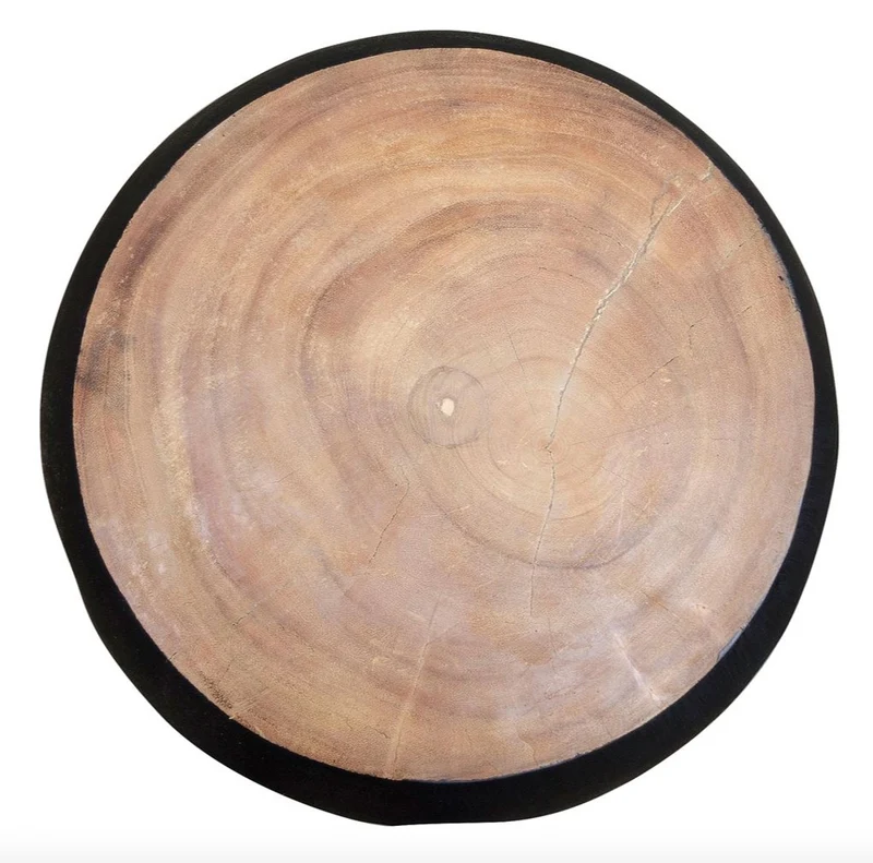 Casa Padrino Beistelltisch Schwarz / Naturfarben 40 x H. 54,5 cm - Wohnzimmermöbel