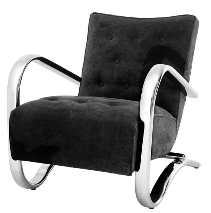 Casa Padrino Luxus Sessel Schwarz 64 x 82 x H. 75 cm - Designer Möbel