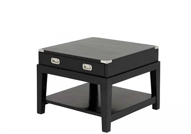 Casa Padrino Luxus Art Deco Designer Beistelltisch aus Birkenholz in Schwarz - 67,5 x 67,5 x H. 50 cm