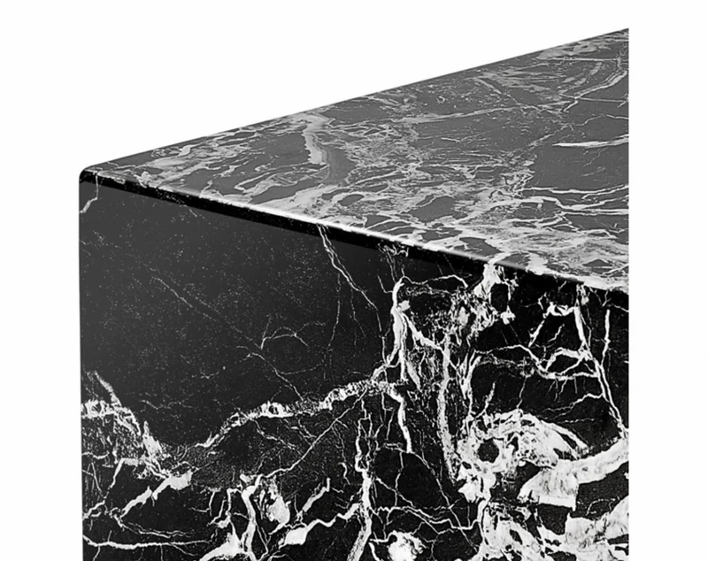 Casa Padrino Luxus Art Deco Designer Beistelltisch aus schwarzem Kunstmarmor - 50 x 50 x H. 50 cm