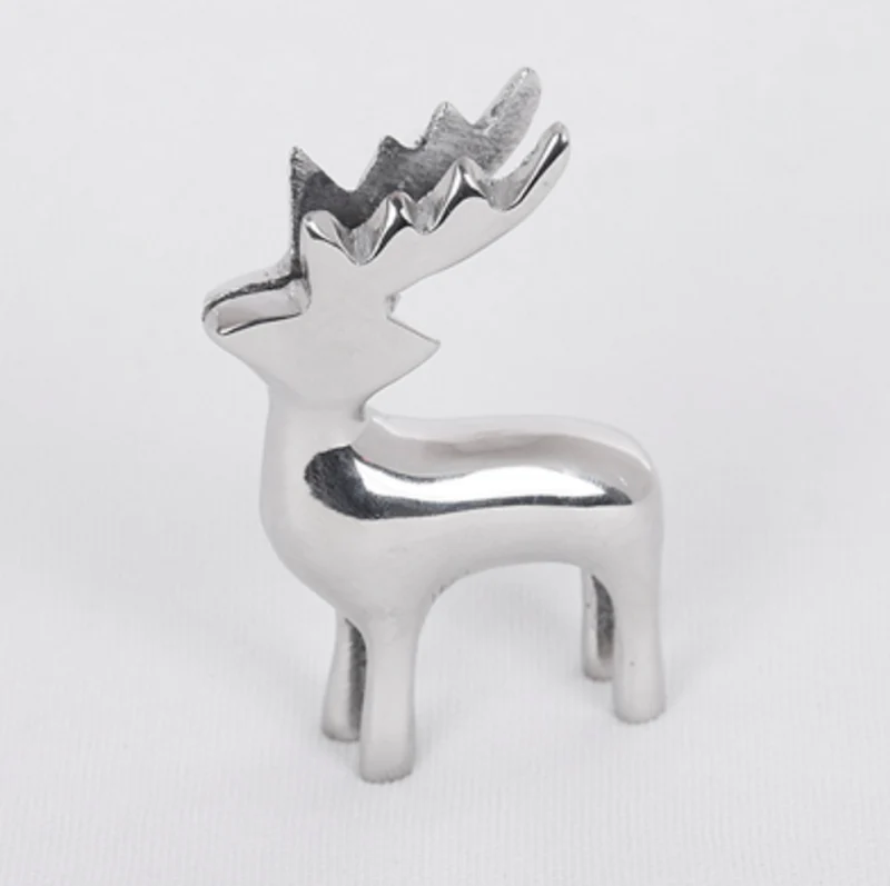 Casa Padrino Designer Kartenhalter Set Luxus Hotel Collection aus Messing in Nickel 6,5 x 1,5 x H 5 cm