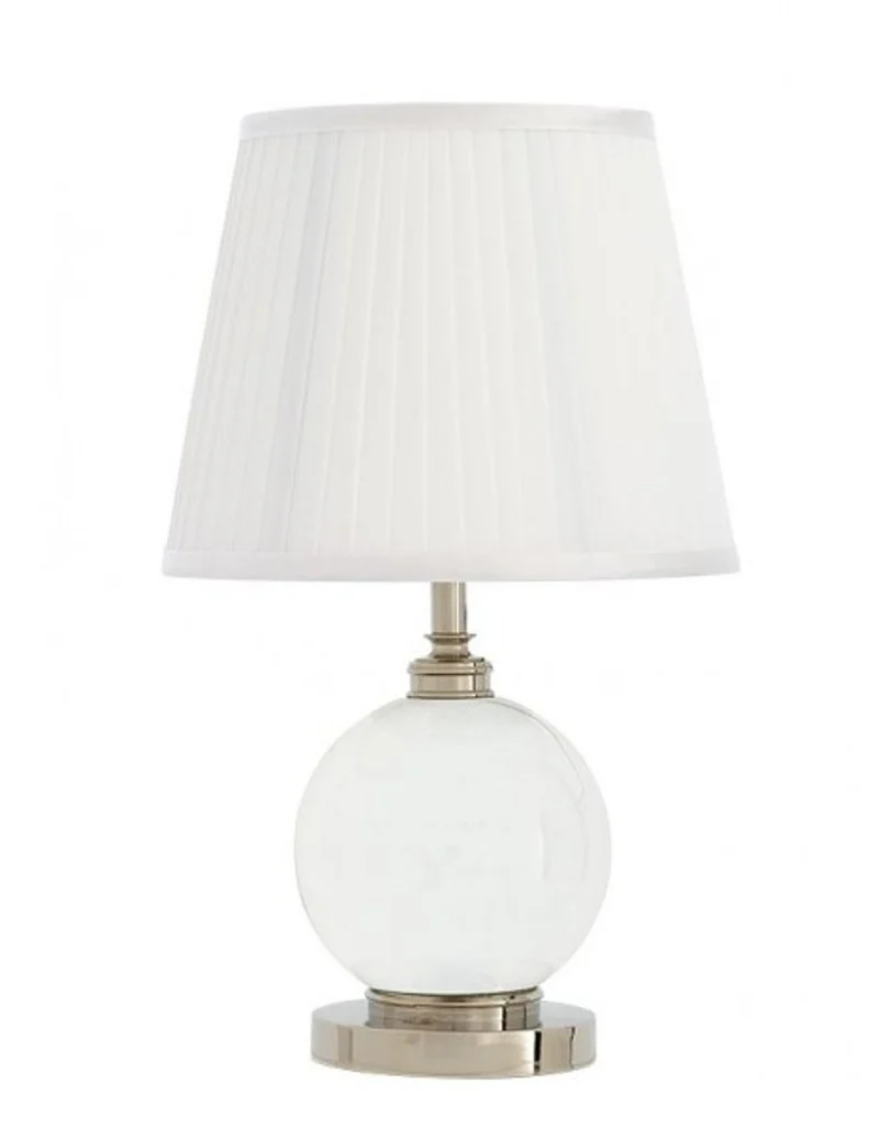Casa Padrino Luxus Tischleuchte Nickel, Kristallglas und Eisen, Durchmesser 11 x 25 x H 42 cm