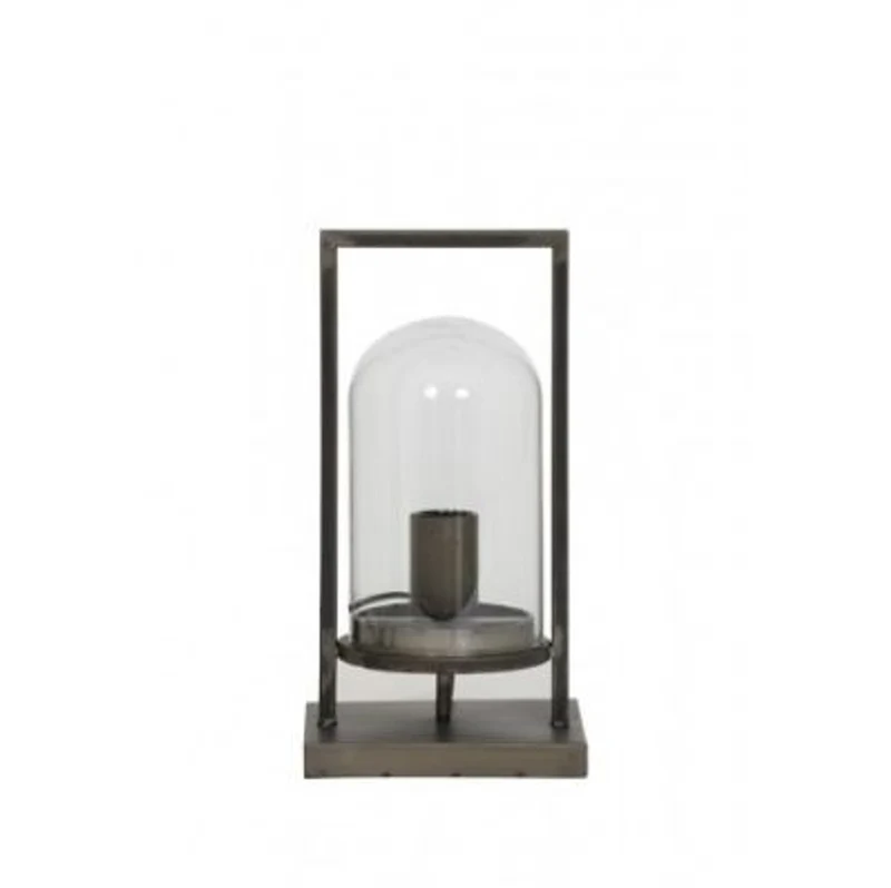 Casa Padrino Tischleuchte Antik Schwarz im Barock Stil 17 x 14 x H 32,5 cm - Elegante Metall Glas Lampe