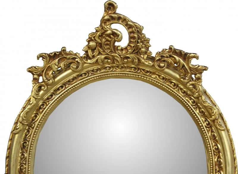 Casa Padrino Barock Wandspiegel Prunkvoll in Gold, Massivholz, B 83 cm, H 176 cm
