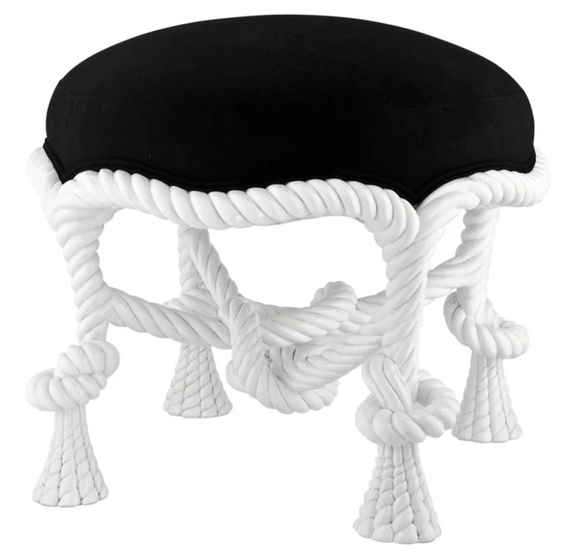Casa Padrino Designer Mahagoni Hocker 47 x H. 45 cm - Luxus Hotel Hocker
