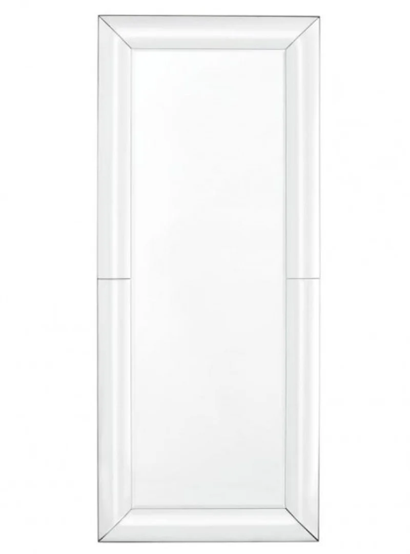 Casa Padrino Designer Luxus Wandspiegel 80 x 190 cm - Hochwertiger Spiegel in Gold/Silber Optik