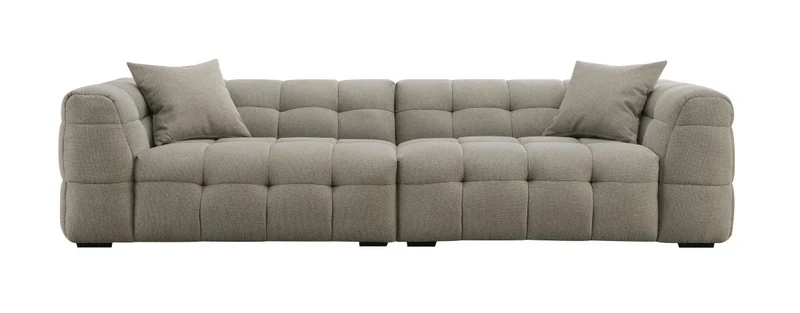 Canapé fixe 4 places en tissu taupe BELLA
