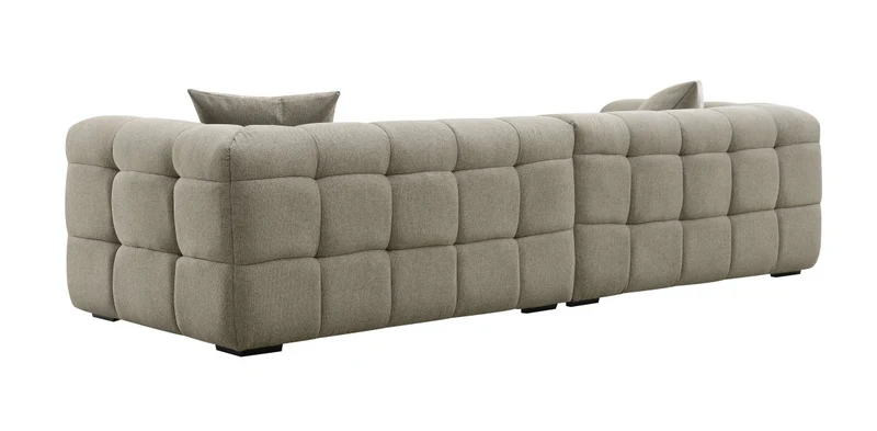 Canapé fixe 4 places en tissu taupe BELLA
