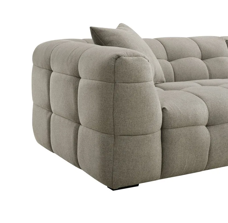 Canapé fixe 4 places en tissu taupe BELLA