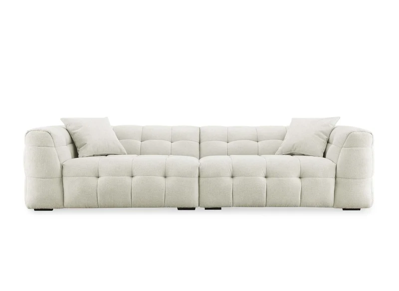 Canapé fixe 4 places en tissu beige BELLA
