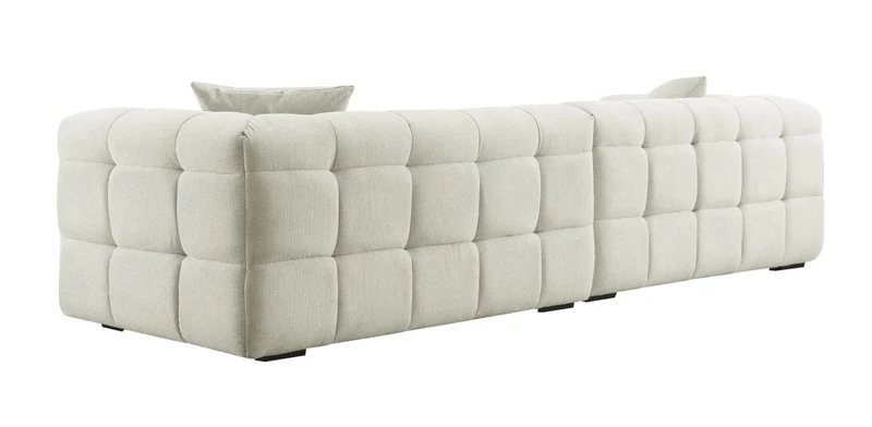 Canapé fixe 4 places en tissu beige BELLA