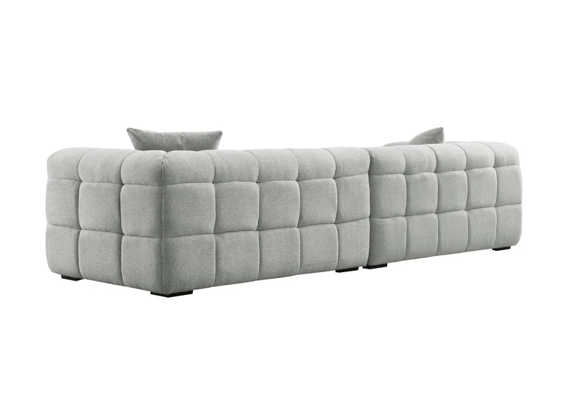 Canapé fixe 4 places en tissu gris BELLA