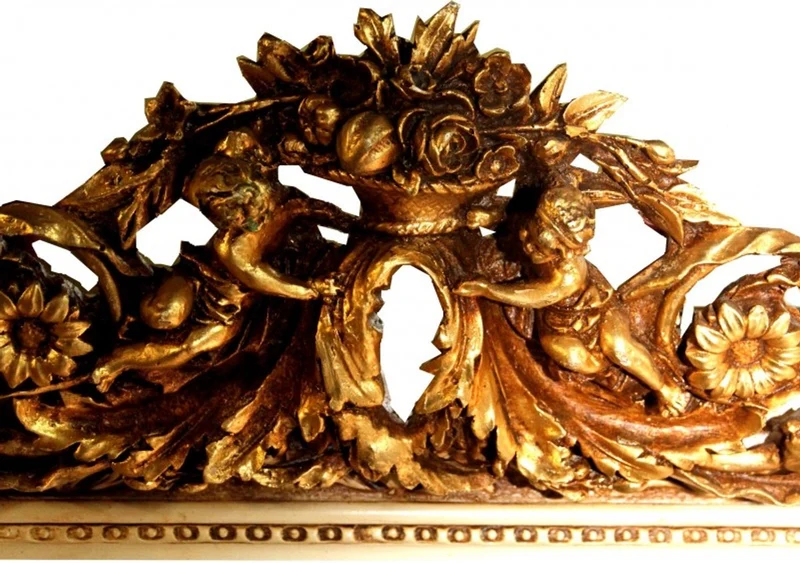 Casa Padrino Barock Wandspiegel Prunkvoller Spiegel in Altweiß und Gold Antik-Look 159 x 89 cm