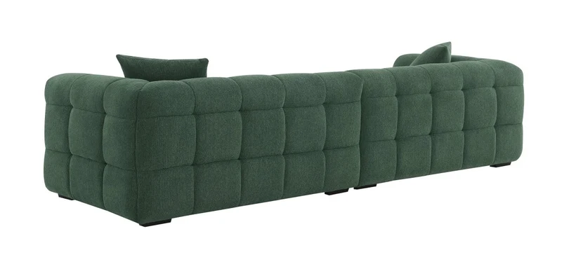 Canapé fixe 4 places en tissu vert BELLA