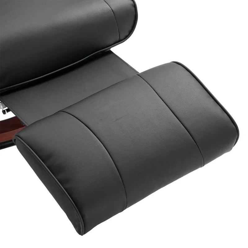 Fauteuil inclinable manuel pivotant en similicuir HomCom avec repose-pieds confortable et relaxant