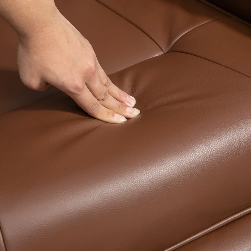 Fauteuil inclinable manuel pivotant en similicuir HomCom avec repose-pieds confortable et relaxant