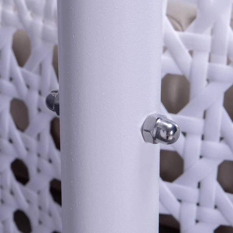 LeisureMod Fauteuil suspendu œuf 2 places avec support - Balançoire / hamac de patio en rotin osier pour extérieur/intérieur avec coussins