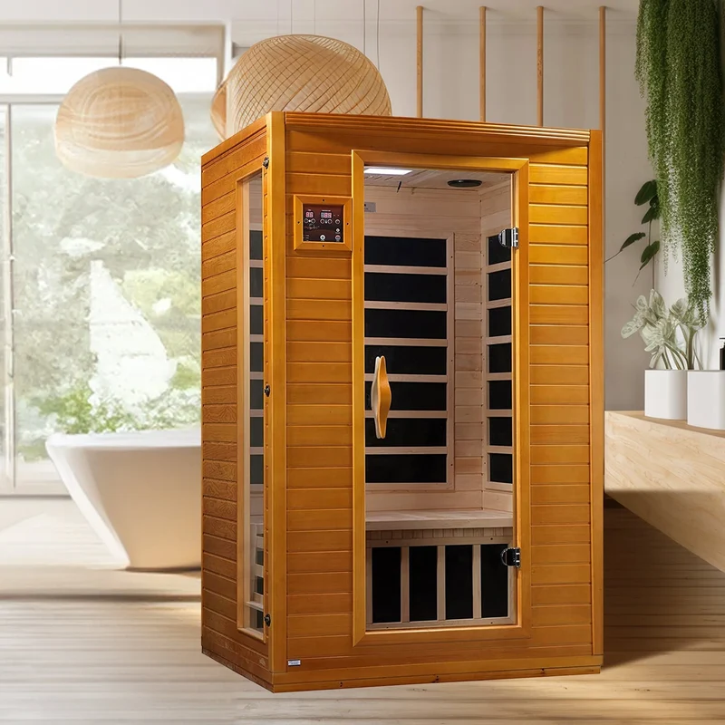 Sauna Infrarouge Lointain Dynamic Saunas Andora pour 2 personnes à Faibles CEM, Bois de Pruche du Canada