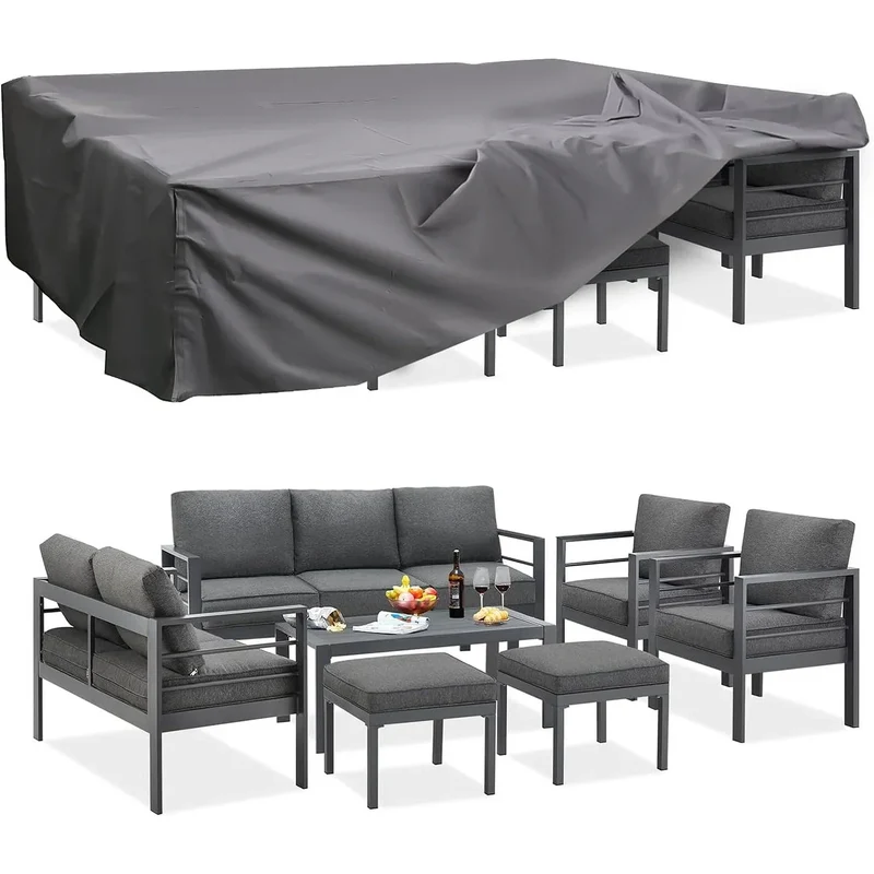AECOJOY Ensemble de 7 Meubles de Jardin en Aluminium pour Extérieur