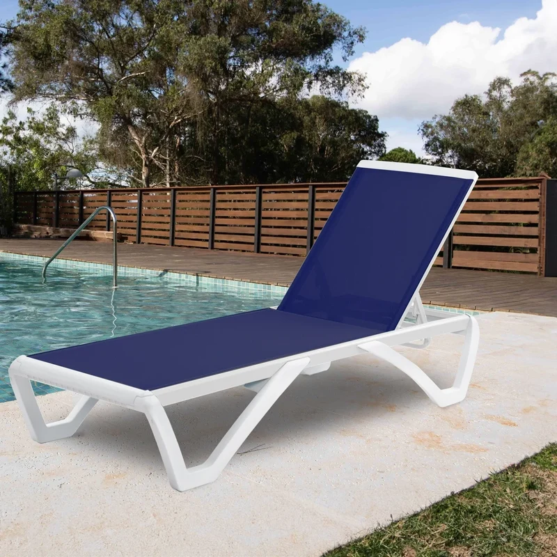 Kozyard Alan Chaise longue de patio inclinable et réglable, entièrement plate, en aluminium et résine de polypropylène