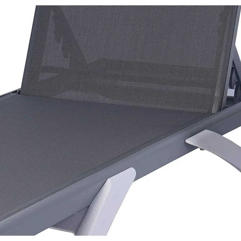 Kozyard Alan Chaise longue de patio inclinable et réglable, entièrement plate, en aluminium et résine de polypropylène