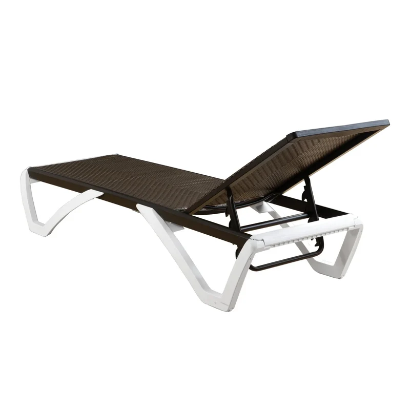 Kozyard Alan Chaise longue de patio inclinable et réglable, entièrement plate, en aluminium et résine de polypropylène