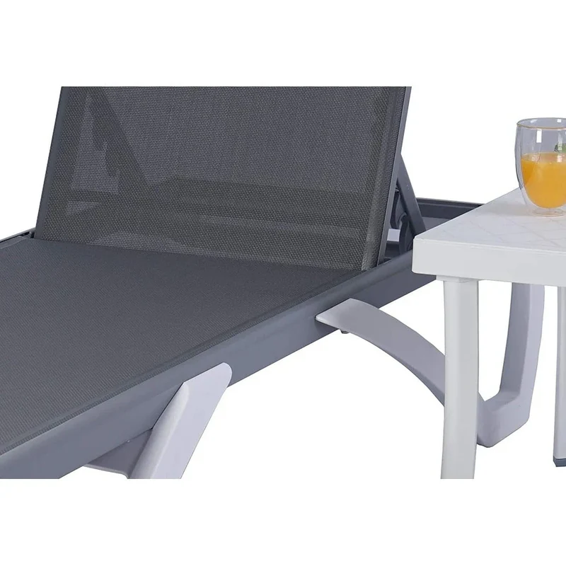 Kozyard Alan Chaise longue de patio inclinable et réglable, entièrement plate, en aluminium et résine de polypropylène
