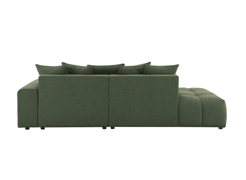 Canapé d'angle en tissu texturé vert olive CLARISSE - Angle droit