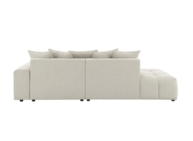 Canapé d'angle en tissu texturé beige CLARISSE - Angle droit