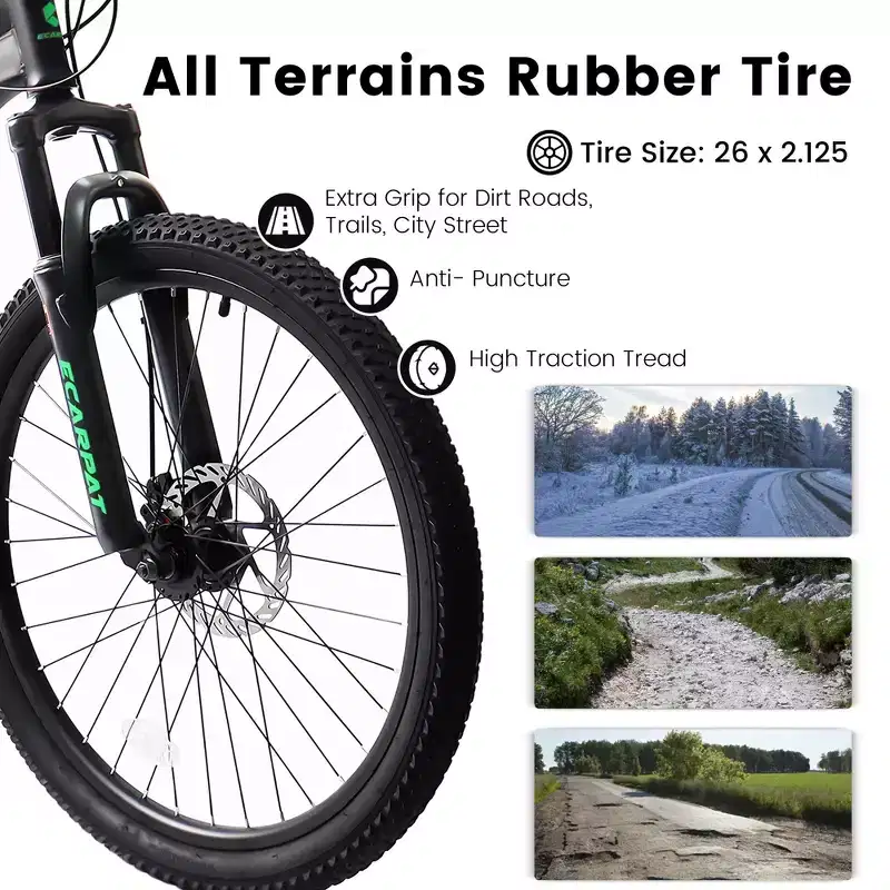 VTT Okak 26 pouces avec freins à disque, vélo adulte 21 vitesses avec cadre durable et double amortissement arrière, vélo pour le cyclisme sur route en ville