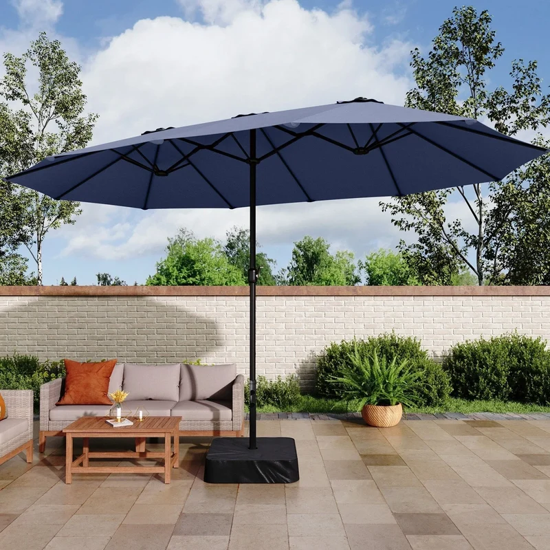 MAISON ARTS Grand Parasol Double Face de 4,5 m avec Base Incluse pour Patio