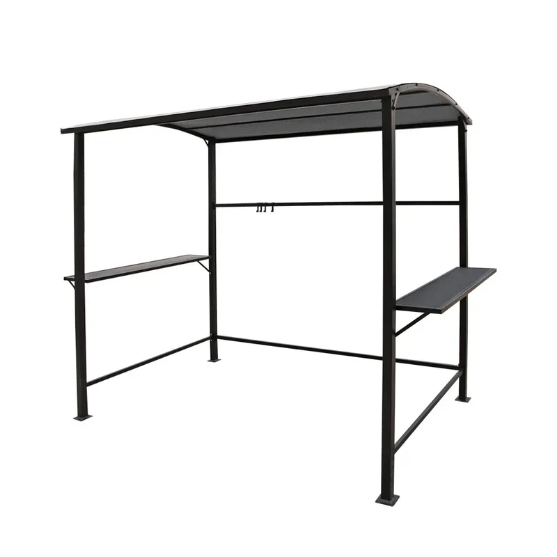 Abri barbecue en acier avec auvent, 1,5 x 2,4 m