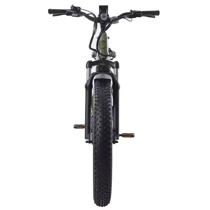 Vélo électrique hybride à pneus larges 26 pouces GOTRAX pour adulte à cadre ouvert - Vert