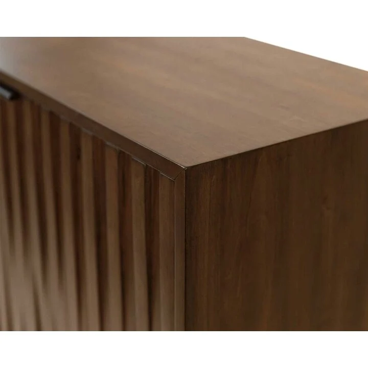 Console/Crédence moderne du milieu du siècle, console de bureau, crédence d'appoint, marron