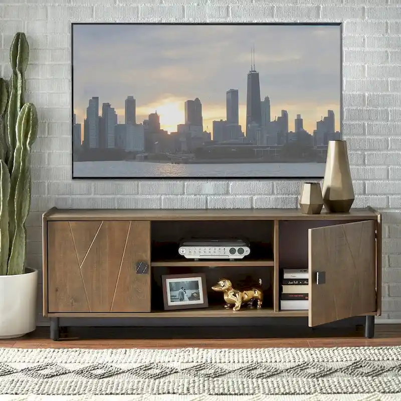 Meuble TV de 59 po (fini gris délavé moyen)