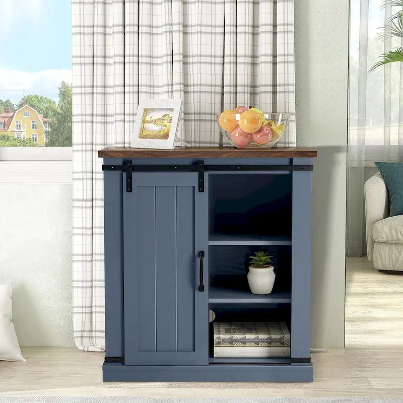 Meuble TV compact de 32 po pour téléviseurs de 40 po avec portes de grange - 32 po de largeur