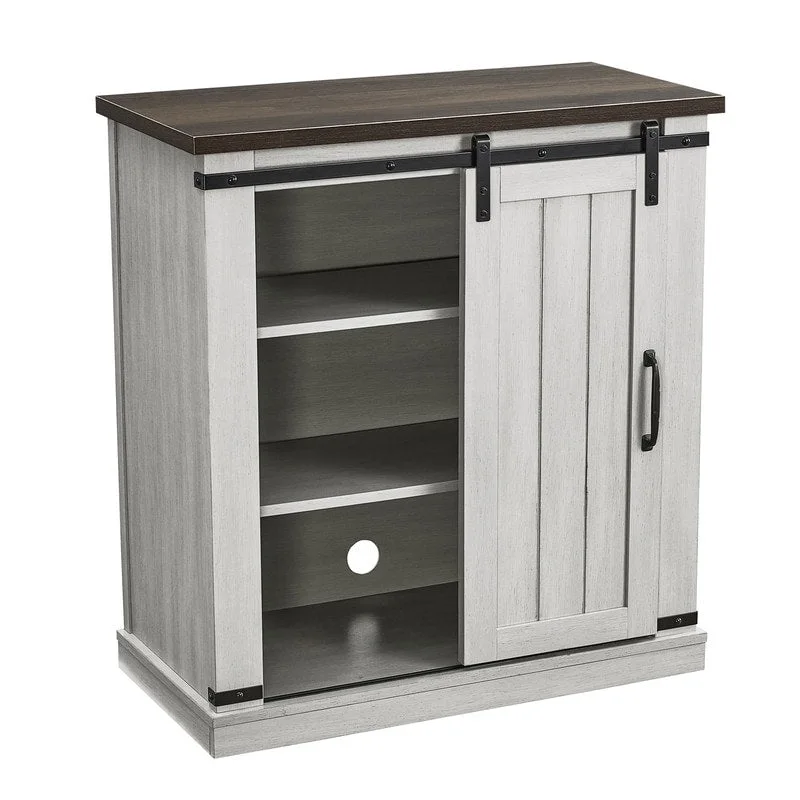 Meuble TV compact de 32 po pour téléviseurs de 40 po avec portes de grange - 32 po de largeur