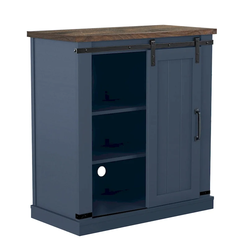 Meuble TV compact de 32 po pour téléviseurs de 40 po avec portes de grange - 32 po de largeur