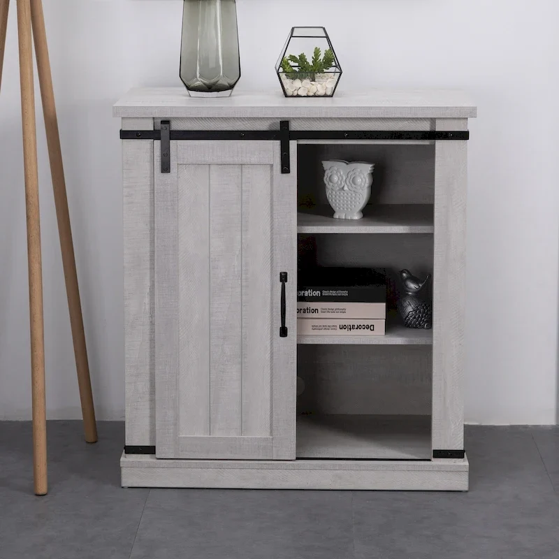 Meuble TV compact de 32 po pour téléviseurs de 40 po avec portes de grange - 32 po de largeur