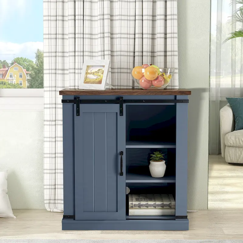 Meuble TV compact de 32 po pour téléviseurs de 40 po avec portes de grange - 32 po de largeur