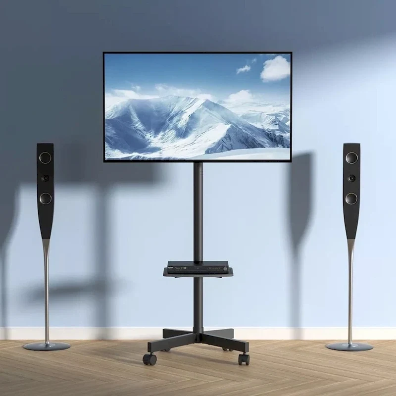 Meuble TV à roulettes pour téléviseurs de 23 à 60 pouces avec plateau - 157 cm